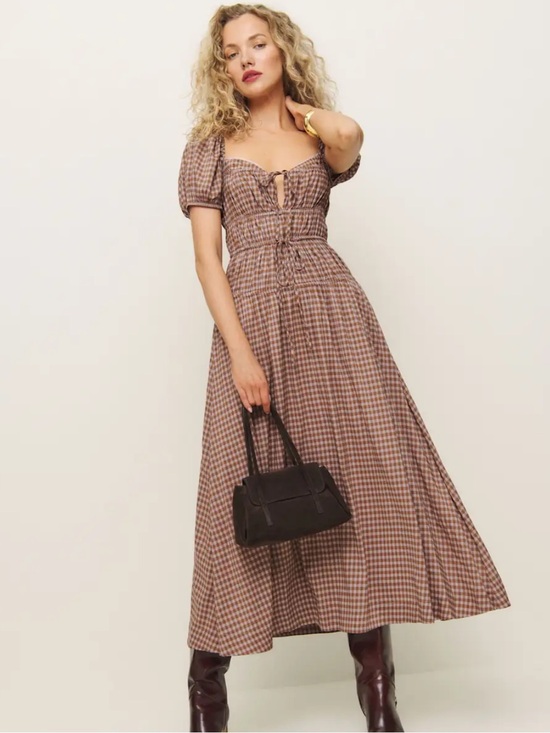 Reformation Dresses & Skirts - NWT Reformation Rhett dress brown plaid